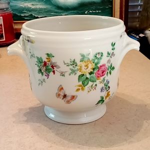 Vintage Limoges China butterfly floral planter